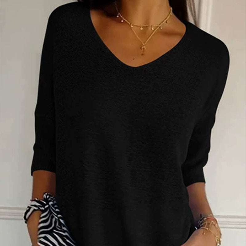 🔥LAST DAY 49%OFF🔥 - Solid Color Knitted V-neck Top